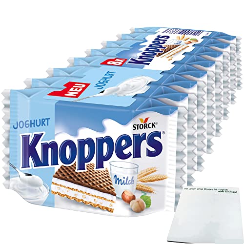 Knoppers Joghurt Waffelschnitte mit Joghurt und gehackten Haselnüssen (8x25g Packung) + usy Block von usy