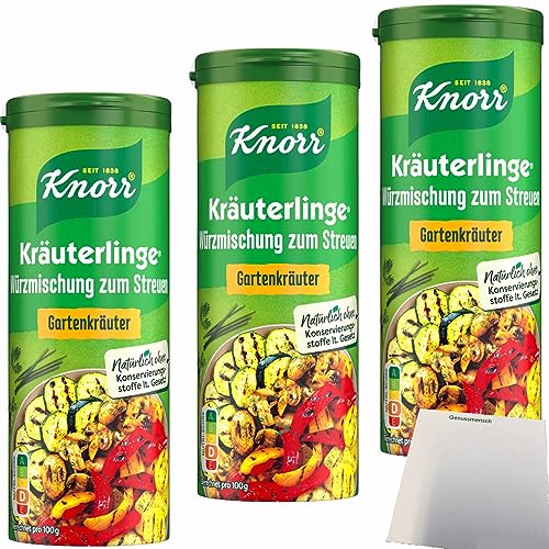 usy Bundle für Knorr Kräuterlinge Gartenkräuter 3er Pack (3x60g Streuer) + usy Block von usy