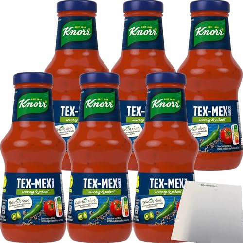 Knorr Tex-Mex Sauce würzig pikant 6er Pack (6x250ml Flasche) + usy Block von usy