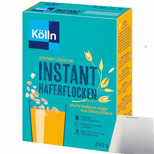 Kölln Instant Hafer-Flocken 100% Vollkorn (250g Packung) + usy Block von usy