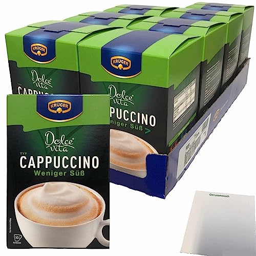 Krüger Cappuccino Dolce Vita weniger süß 8er Pack (80x15g Portionsbeutel) + usy Block von usy