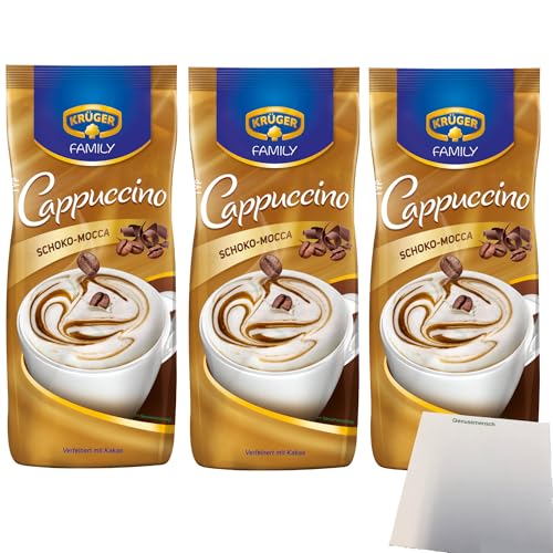 Krüger Cappuccino Schoko-Mocca Instant 3er Pack (3x500g Packung) plus usy Block von usy