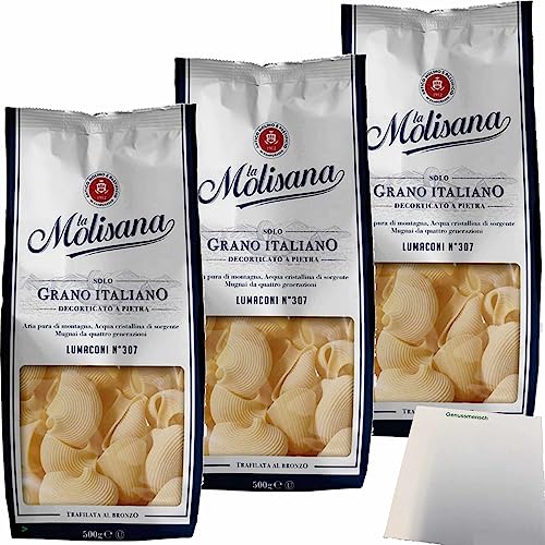 La Molisana Nudeln Lumaconi No.307 (3x500g Packung) + usy Block von usy