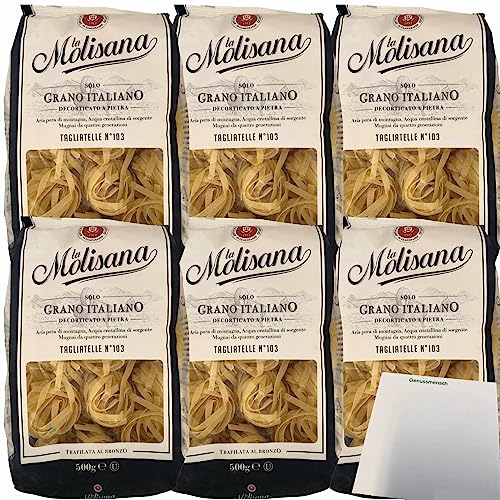 La Molisana Nudeln Tagliatelle No.103 6er Pack (6x500g Packung) + usy Block von usy