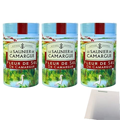 La Saunier de Camargue Fleur de Sel Bio La Saunier de Camargue Meersalz 3er Pack (3x1kg Dose) + usy Block von usy