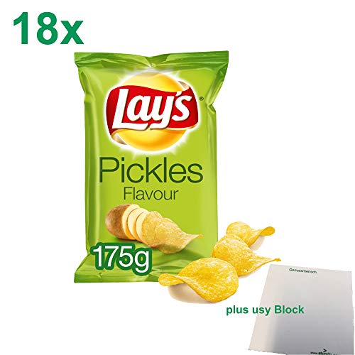 Lays Chips Pickles (18x175g Karton) + usy Block von usy