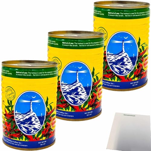 Le Phare Du Cap Bon Harissa 1/2 3er Pack (3x380g Dose) + usy Block von usy