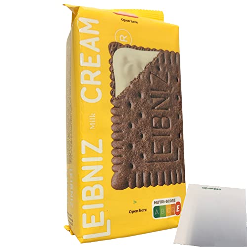 Leibniz Keks'n Cream Milk Kakaokekse mit Milchcremefüllung 1er Pack (1x190g) + usy Block von usy