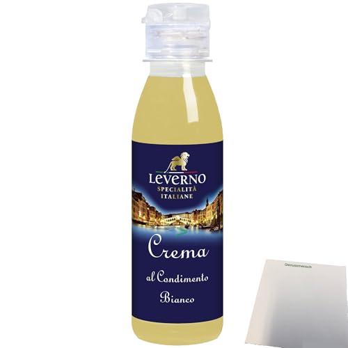 Leverno Crema Al Condimento Bianco weiße Balsamico-Creme (180g Flasche) + usy Block von usy