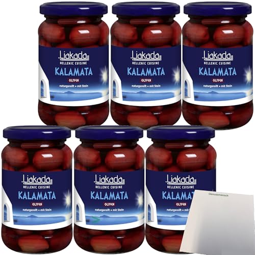 usy Bundle für Liakada Kalamata Oliven mit Stein 6er Pack (6x220g Glas) + usy Block von usy