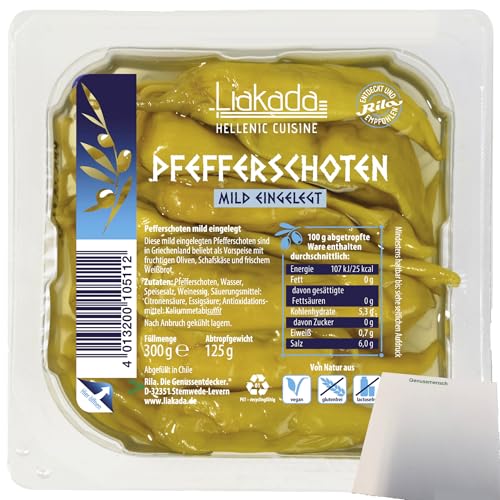 usy Bundle für Liakada Pfefferschoten mild eingelegt (125g Packung) + usy Block von usy