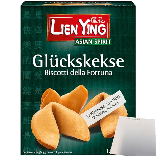 Lien Ying Glückskekse mit weisen Botschaften (70g Packung) + usy Block von usy