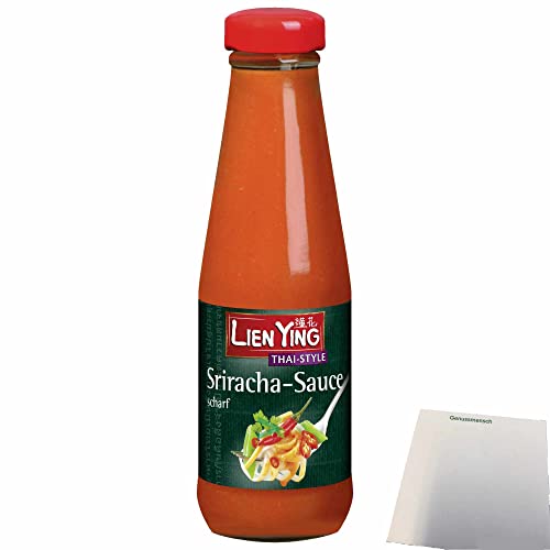 Lien Ying Thai Style Sriracha-Sauce scharf (200ml Flasche) + usy Block von usy