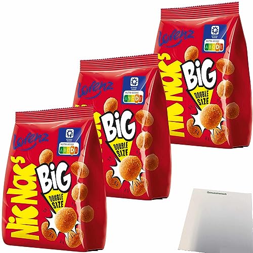 Lorenz Nic Nac´s Bignac´s Original Erdnüsse in knuspriger Hülle pikant gewürzt 3er Pack (3x110g Packung) + usy Block von usy