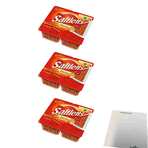 Lorenz Salzstangen Saltletts Sticks Classic 3er Pack (3x250g Packung) + usy Block von usy