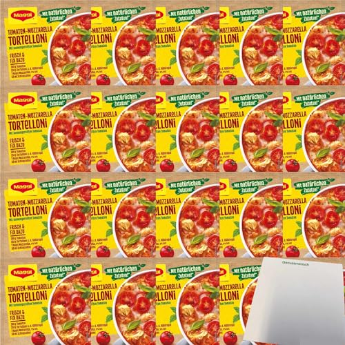 Maggi Fix Tomaten Mozzarella Tortelloni 20er Pack (20x34g Packung) + usy Block von usy