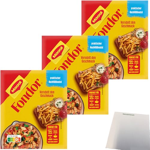 Maggi Fondor Nachfüllbeutel 3er Pack (3x100g Beutel) + usy Block von usy