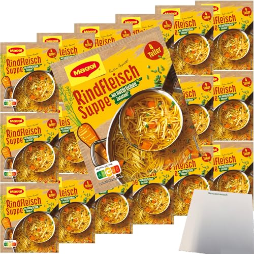 Maggi Rindfleisch Suppe mit Nudeln und Gemüse VPE (18x85g Packung) + usy Block von usy