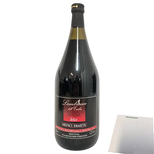 Medici Ermete Lambrusco Reggiano Dolce süß 8% vol. 1er Pack (1x1500 ml XL Flasche) + usy Block von usy