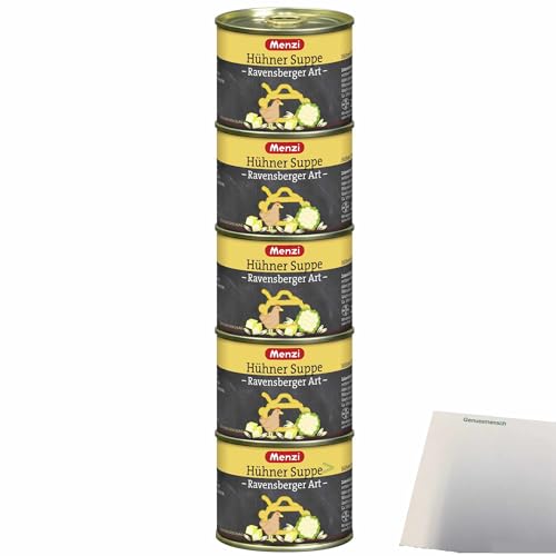 Menzi Hühner Suppe Ravensberger Art (5x200ml Dose) + usy Block von usy