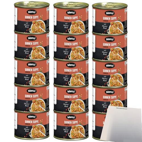 Menzi Serbische Bohnensuppe 3er Pack (15x200ml Dose) + usy Block von usy