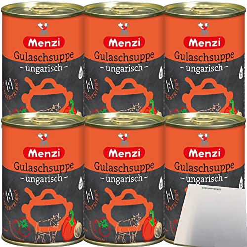 Menzi ungarische Gulaschsuppe Konzentrat 1zu1 6er Pack (6x400ml Dose) + usy Block von usy