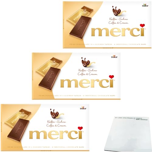 Merci Kaffee-Sahne Tafelschokolade 3er Pack (3x100g Packung) + usy Block von usy