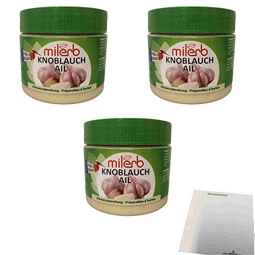 Milerb Knoblauch Kräuterzubereitung 3er Pack (3x350g Dose) + usy Block von usy