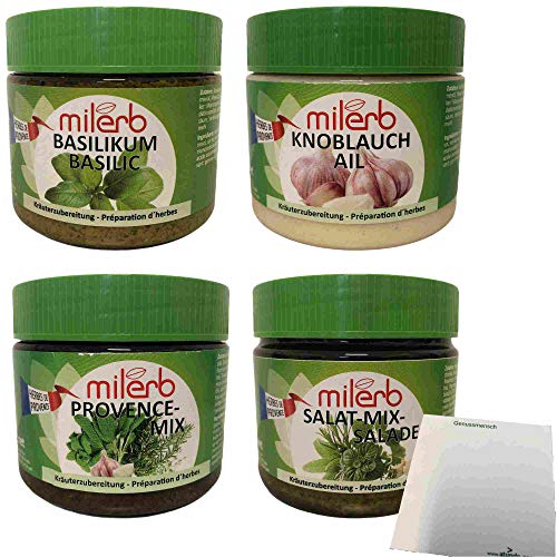 Milerb Kräuterzubereitung Testpaket (4x350g Dose) + usy Block von usy