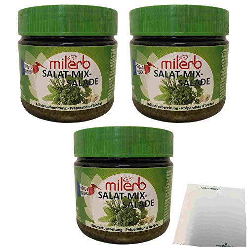 Milerb Salat Mix Kräuterzubereitung 3er Pack (3x350g Dose) + usy Block von usy