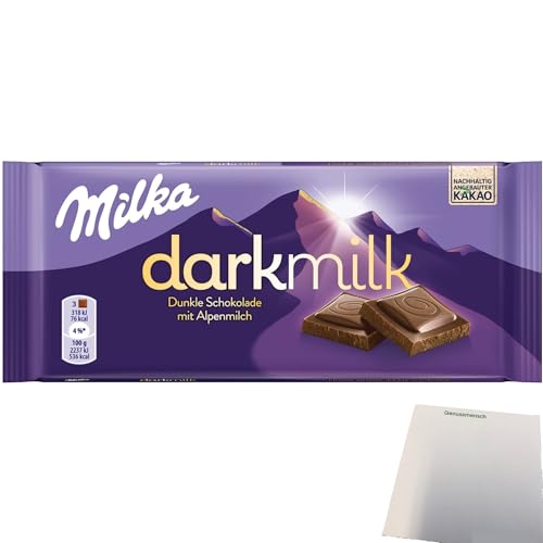 Milka Dark Milk Dunkle Alpenmilch Schokolade (85g Tafel) + usy Block von usy