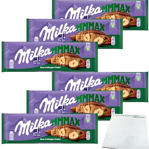 Milka Mmmax Nuss-Nougat-Creme Schokolade 6er Pack (6x300g Tafel) + usy Block von usy