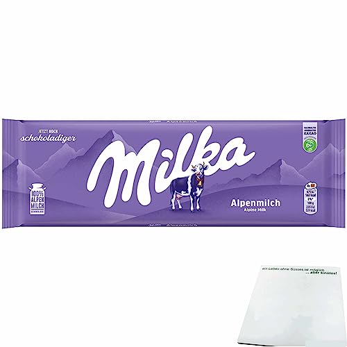 Milka Schokolade Alpenmilch jetzt noch schokoladiger (270g Tafel) + usy Block von usy