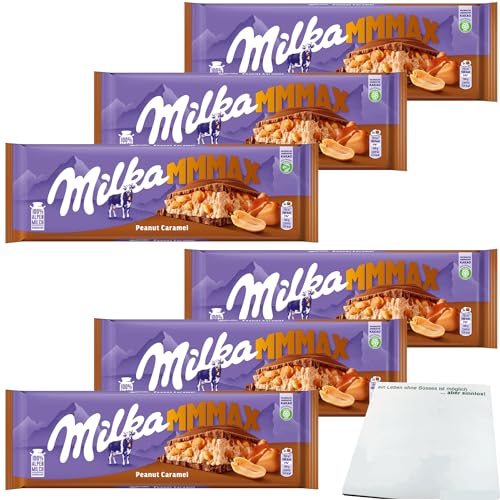 Milka Tafelschokolade Peanut-Caramel Großtafel 6er Pack (6x276g Tafel) + usy Block von usy