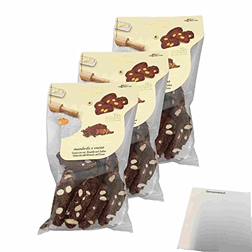 Monardo Cantuccini mit Mandeln und Kakao 3er Pack (3x220g) + usy Block von usy