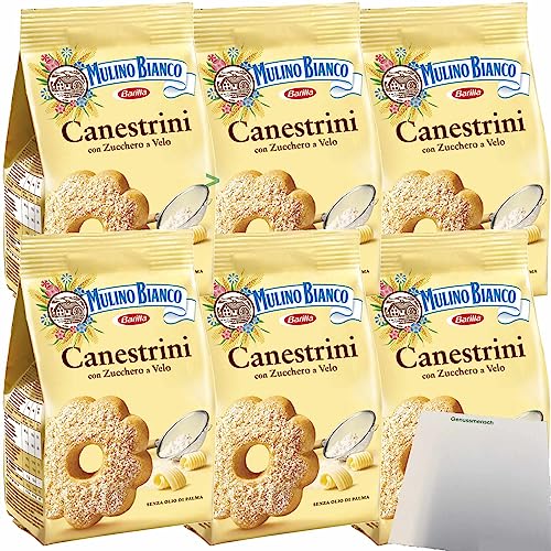 Mulino Bianco Canestrini Kekse mit Puderzucker 6er Pack (6x200g Beutel) + usy Block von usy