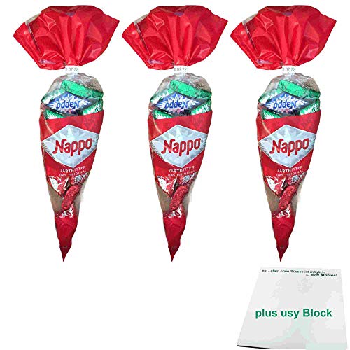 Nappo Spitztüte Zartbitter 3er Pack (3x150g Beutel) + usy Block von usy