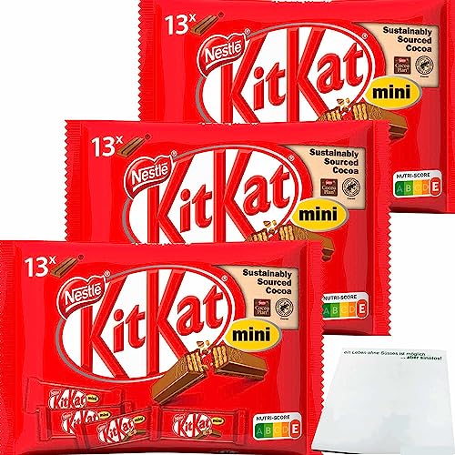 Nestle KitKat Mini, 13 Knusperwaffeln 3er Pack (3x217g Packung) + usy Block von usy