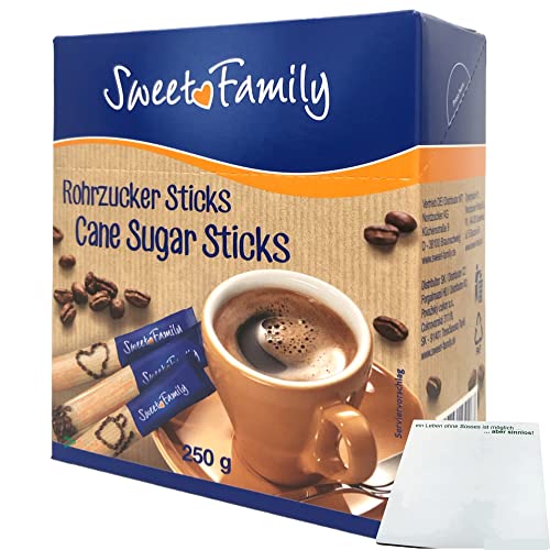 Nordzucker Sweet Family Rohrzucker Sticks brauner Rohrzucker (250g Packung) + usy Block von usy