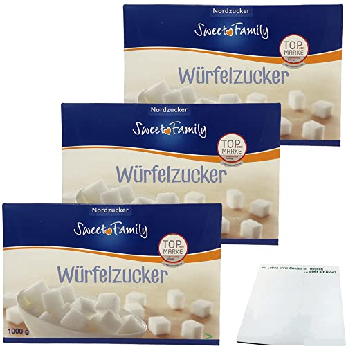 Nordzucker Sweet Family Würfelzucker 3er Pack (3x1kg) + usy Block von usy