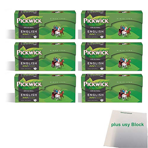 Pickwick Original English Tea Blend 6er Pack (6x 20x4g Teebeutel) + usy Block von usy