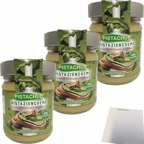 Pistachub Pistaziencreme mit 45% Pistazien 3er Pack (3x190g Glas) + usy Block von usy