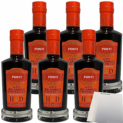 Ponti Aceto Balsamico di Modena IGP Alta Densita HD 6er Pack (6x250ml Flasche) + usy Block von usy