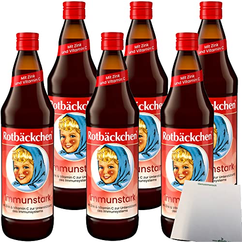 Rotbäckchen Immunstark Mehrfruchtsaft 6er Pack (6x0,7 Liter Flasche) + usy Block von usy