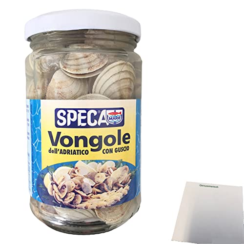 SPECA Vongole, Venussmuscheln mit Schale (350g Glas) + usy Block von usy