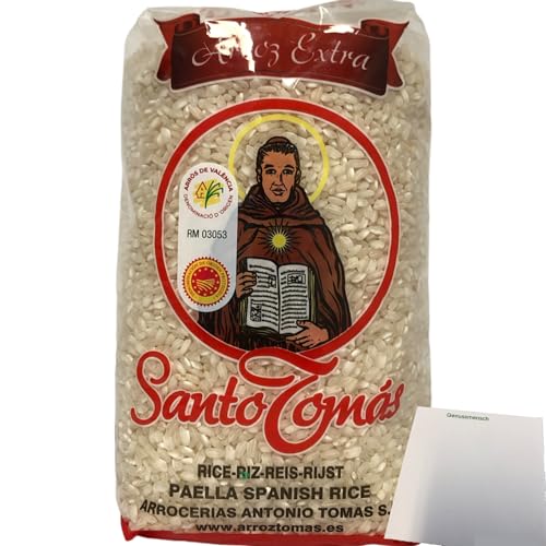 Santo Tomas Arroz Extra Paellareis Rundkornreis (1kg Packung) + usy Block von usy