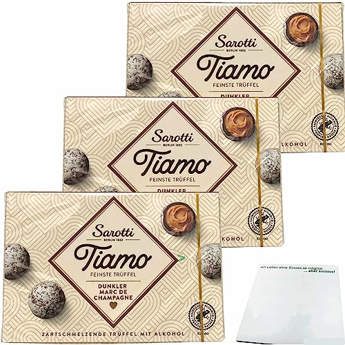 Sarotti Tiamo Trüffel Praline Dunkler Marc de Champagner 3er Pack (3x125g Packung) + usy Block von usy