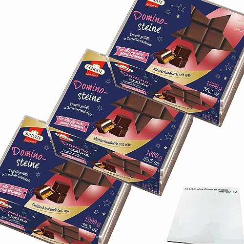 Schulte Dominosteine doppelt gefüllt Zartbitter 3er Pack (3x1kg Packung) + usy Block von usy