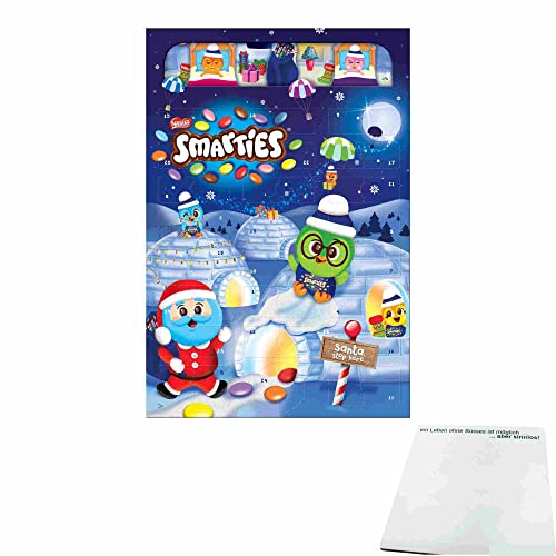 Smarties Adventskalender Santa Stop Here (193,9g Packung) + usy Block von usy