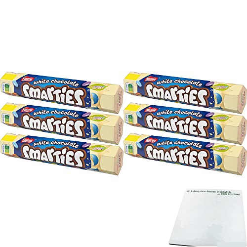 Smarties white chocolate Riesenrolle 6er Pack (6x120g Packung) + usy Block von usy